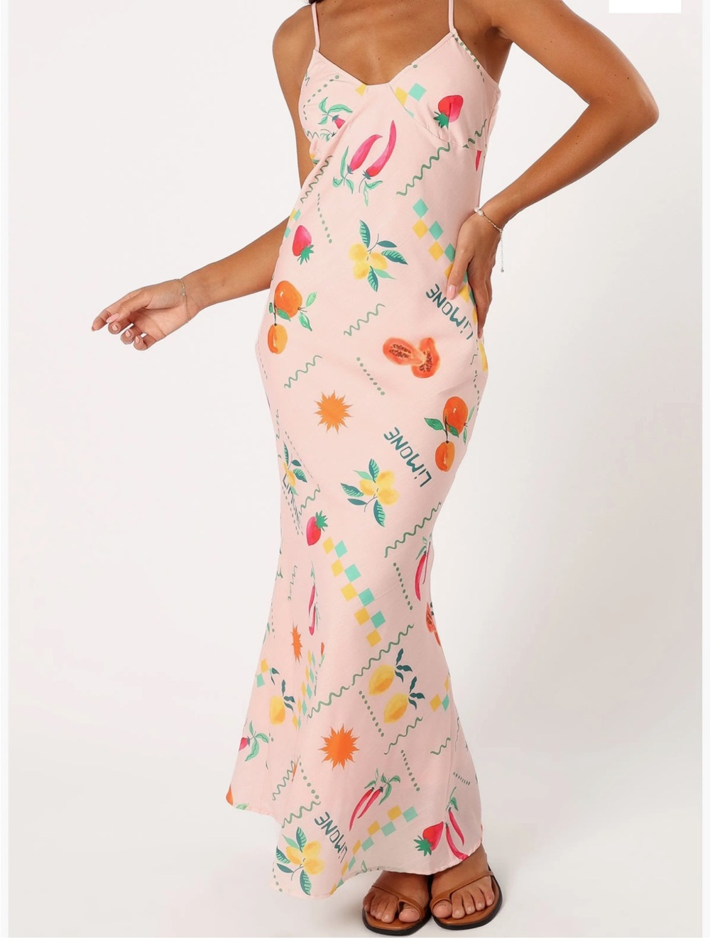Petal + Pup Frutti Satin Slip Maxi Dress